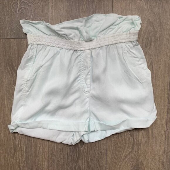 Aritzia Wilfred Shorts Crepe Paperbag Ruched Elastic Waist  Mint Green Size 0 - Picture 6 of 15